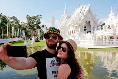 Paar Selfie Tempel