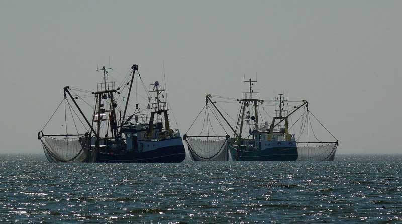 Zwei Fischkutter auf dem Meer