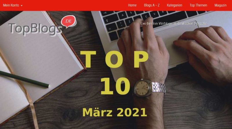 ymbolbild: Top 10 Blogs im März