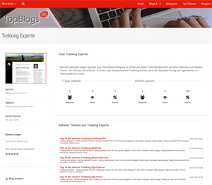 Screenshot Blog "Trekking Experte"