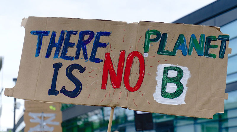 Plakat "There is no Planet B" auf einer Demonstration