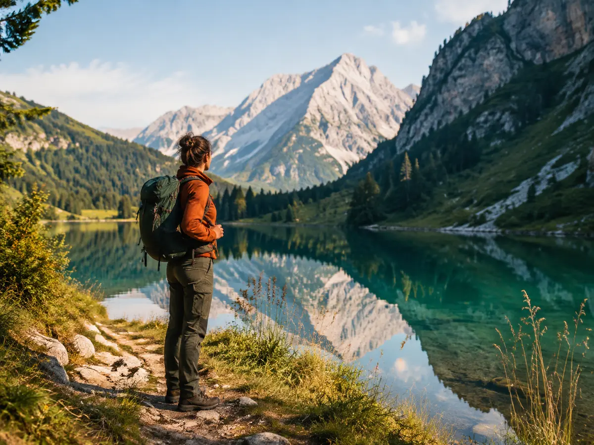 Bergsee vor alpiner Landschaft