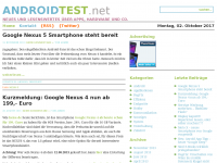 Screenshot des Blogs androidtest.net