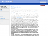 Screenshot des Blogs Milchjunkies