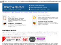Screenshot des Blogs Handy Aufkleber