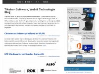 Screenshot des Blogs Tikoim – Technik, Office & Software
