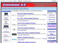 Screenshot des Blogs gutscheine-a-z.de