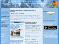 Screenshot des Blogs Billige Hotels in Budapest und auf dem Lande mit günstigen Preisen und Paketangeboten