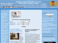 Screenshot des Blogs Budapest Hotels, günstige Unterkünfte und Hotels in Budapest Ungarn