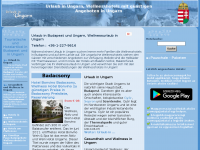 Screenshot des Blogs Urlaub in Ungarn, Wellnesshotels mit günstigen Angeboten in Budapest und auf dem Lande