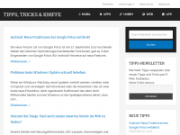 Screenshot des Blogs Tipps, Tricks, Kniffe