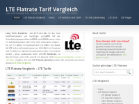 Screenshot des Blogs LTE Flatrate Vergleich und LTE News