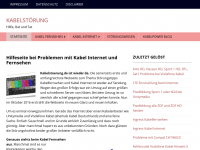Screenshot des Blogs Kabelfernseh Störungen und Ausfälle