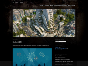 Screenshot des Blogs PC, Games & More.
