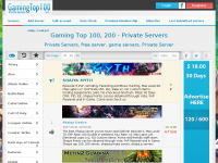 Screenshot des Blogs Top 100, 200 Private Servers
