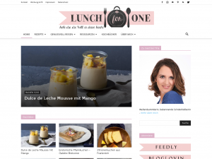 Screenshot des Blogs Lunch for One