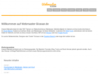 Screenshot des Blogs Webmaster-Glossar Blog & Tutorials