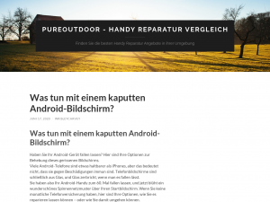Screenshot des Blogs Pureoutdoor.de