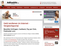 Screenshot des Blogs Adiceltic – Das Geldverdienen Vergleichsportal