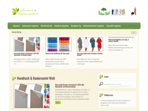 Screenshot des Blogs Handtuch & Bademantel Welt
