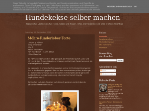 Screenshot des Blogs Kekse und Leckerchen für Hunde und andere Tiere