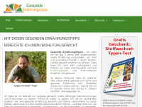 Screenshot des Blogs Gesunde Ernährungstipps