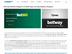 Screenshot des Blogs Sportwetten Magazin