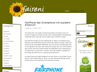 Screenshot des Blogs Faireni öko und fair trade Blog