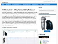 Screenshot des Blogs Männer Rasierer