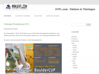 Screenshot des Blogs KVFL.com – Klettern in Thüringen