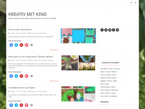 Screenshot des Blogs kreativ mit kind