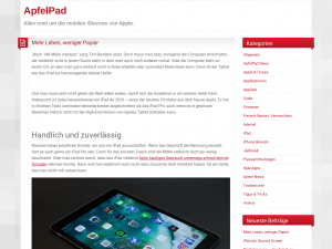 Screenshot des Blogs ApfelPad