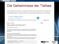Screenshot des Blogs Die Geheimnisse der Tiefsee