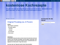 Screenshot des Blogs kostenlose Kochrezepte