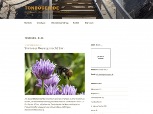 Screenshot des Blogs tonbogen – Musikalische Spielkreise mit Michaela Reich