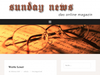 Screenshot des Blogs sunday news