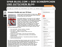 Screenshot des Blogs Spar-Blog.com > Der Schnäppchen und Gutschein Blog im Internet