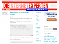 Screenshot des Blogs Die Internetexperten