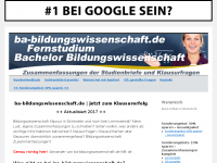 Screenshot des Blogs B.A. Bildungswissenschaft