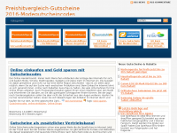 Screenshot des Blogs Preishitvergleich-Gutscheine-Gutscheincodes