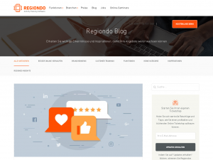 Screenshot des Blogs Regiondo Blog