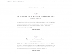 Screenshot des Blogs Software und PC Tipps
