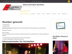 Screenshot des Blogs Musikduo Danny & Nicki