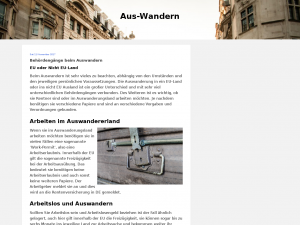 Screenshot des Blogs Aus-wandern? Dir gehört die Welt!