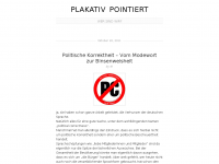 Screenshot des Blogs plakativ pointiert