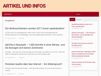 Screenshot des Blogs Artikel und Infos