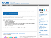Screenshot des Blogs MVC Blog News zu Videokonferenz, Telepresence & Unified Communications