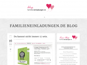 Screenshot des Blogs Familieneinladungen.de
