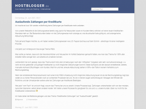 Screenshot des Blogs Hostblogger