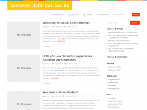 Screenshot des Blogs Blue Lux Lichtideen